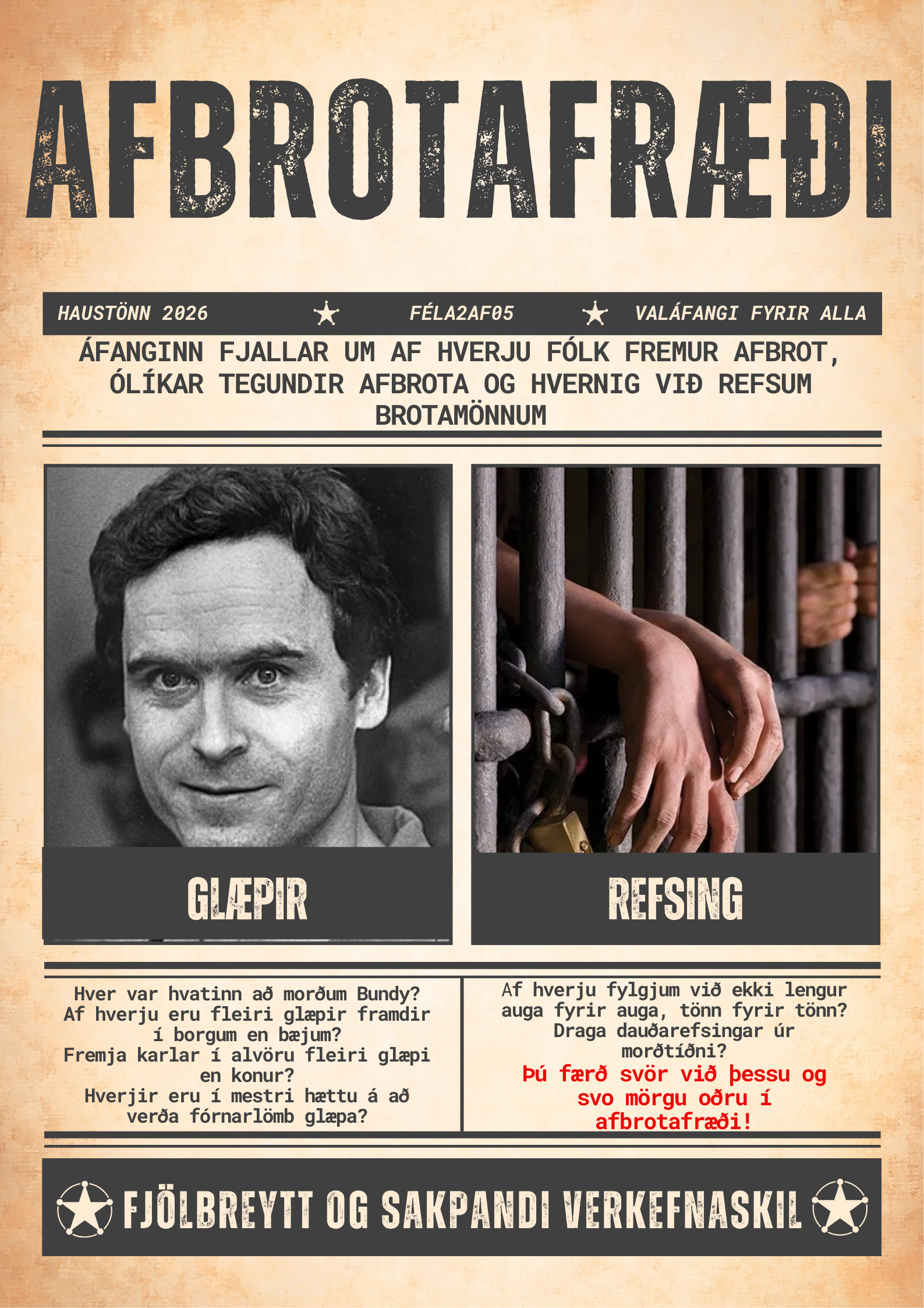 Afbrotafræði auglýsing