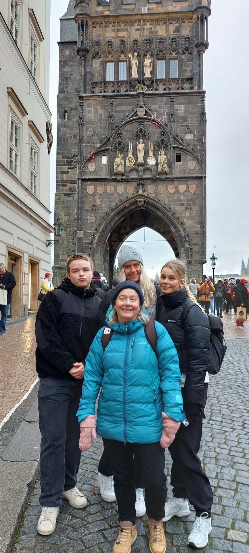 Friðrik, Eva, Anna Karen og Þórgunnur í Prag