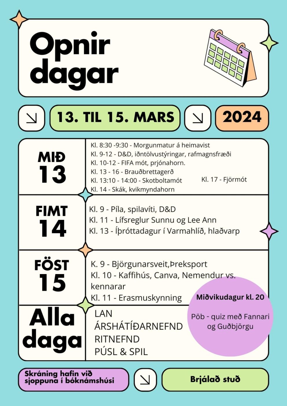 Dagskrá opinna daga