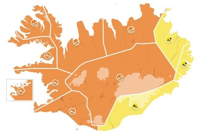 Tilfærsla prófa vegna veðurviðvörunar