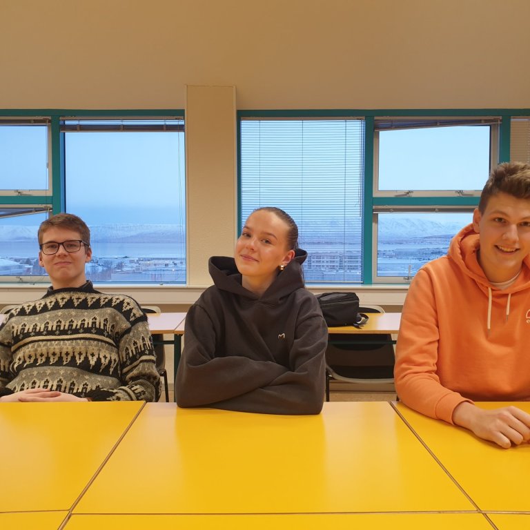 Gettu betur lið FNV. Frá vinstri: Alexander Victor, Steinunn Daníella og Atli Steinn