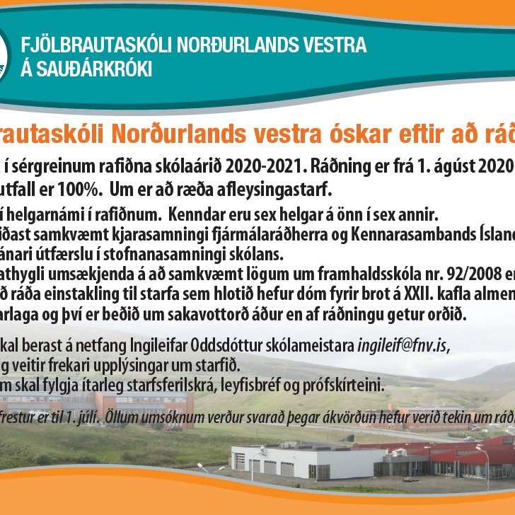 Auglýsingu um starf