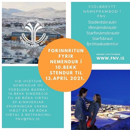 Auglýsing um forinnritun fyrir nemendur í 10. bekk