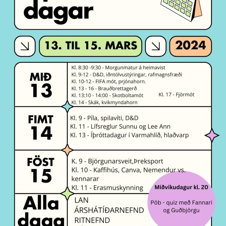 Dagskrá opinna daga